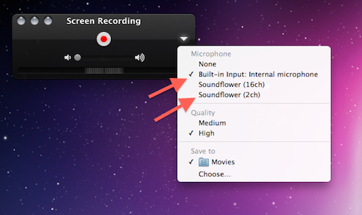 macbook screen recording with internal audio